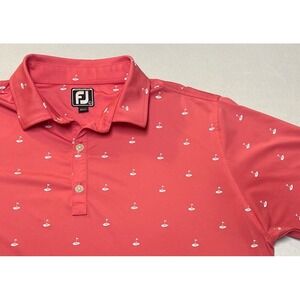 Footjoy Golf Polo Shirt Men's Large Pink FJ Athletic Fit Stretch Preppy